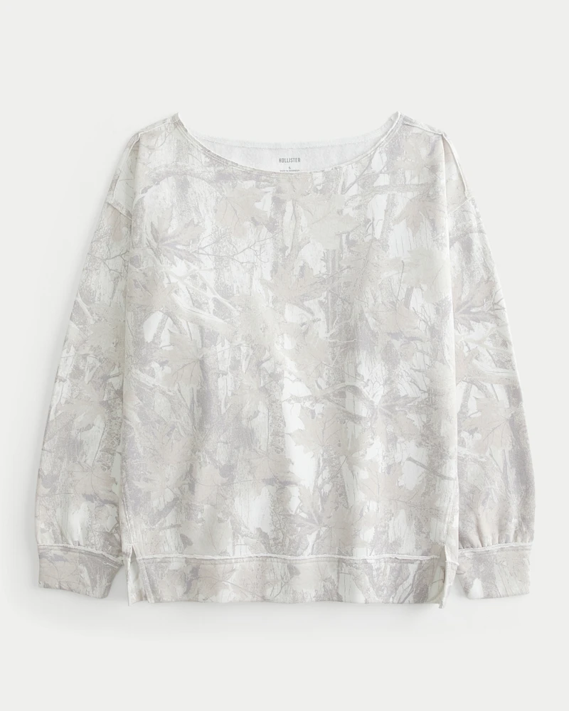 Hol Oversized Camo Off-the-Shoulder Sweatshirt | Liberty Center