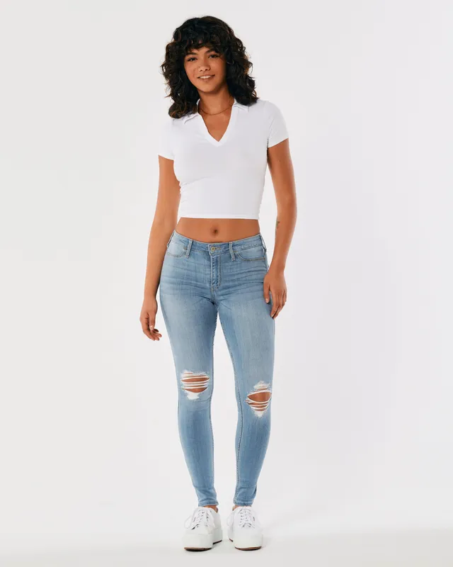 Hollister low rise jeans leggings top