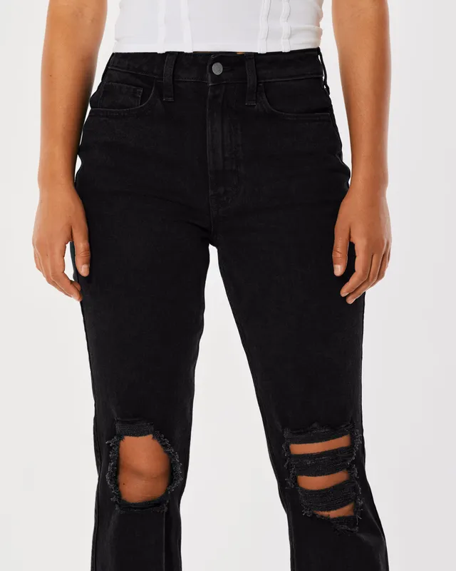 Ripped black jeans hollister shop