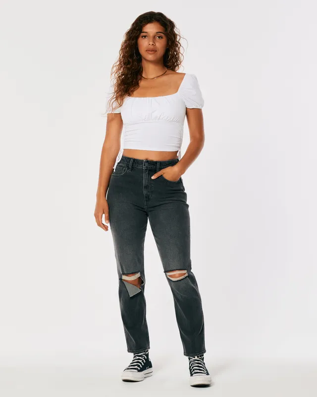 Hollister black sale mom jeans