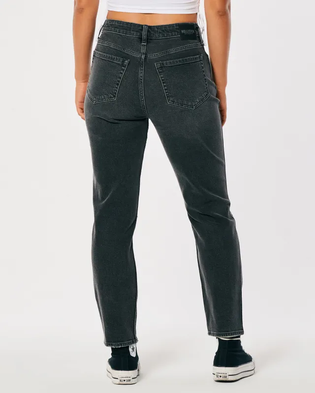 Hollister Ultra High Rise Washed Black Mom Jeans CoolSprings