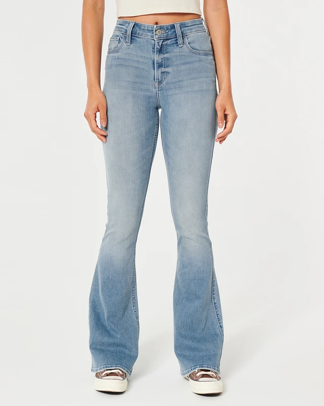 Hollister high waisted flare jeans clearance