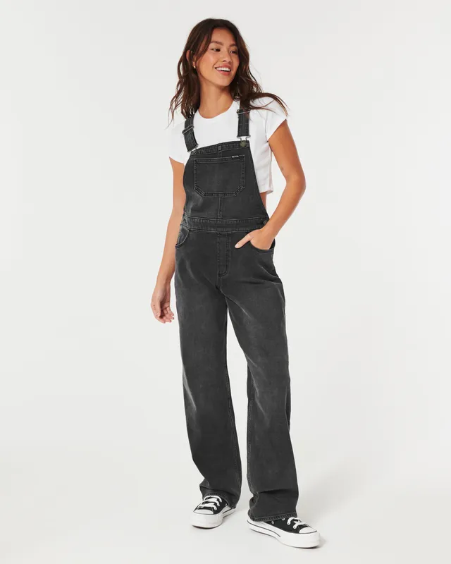 Hollister black overalls online