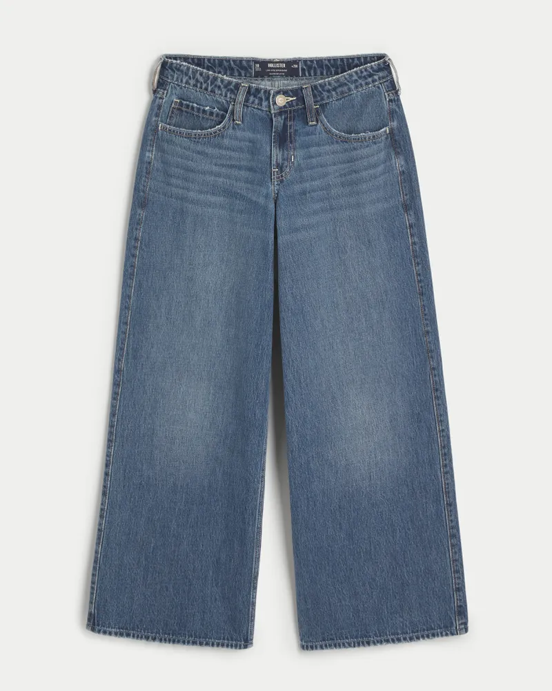 Hollister Low Rise Light Wash Super Baggy Jeans CoolSprings Galleria