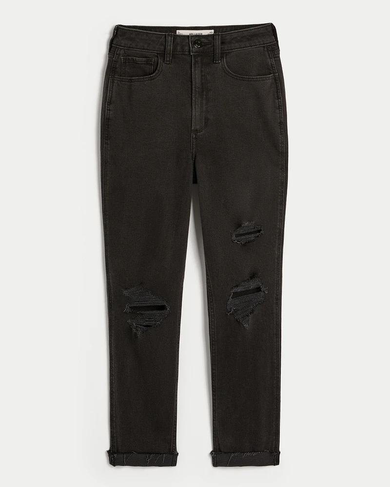 Ripped mom jeans hollister best sale