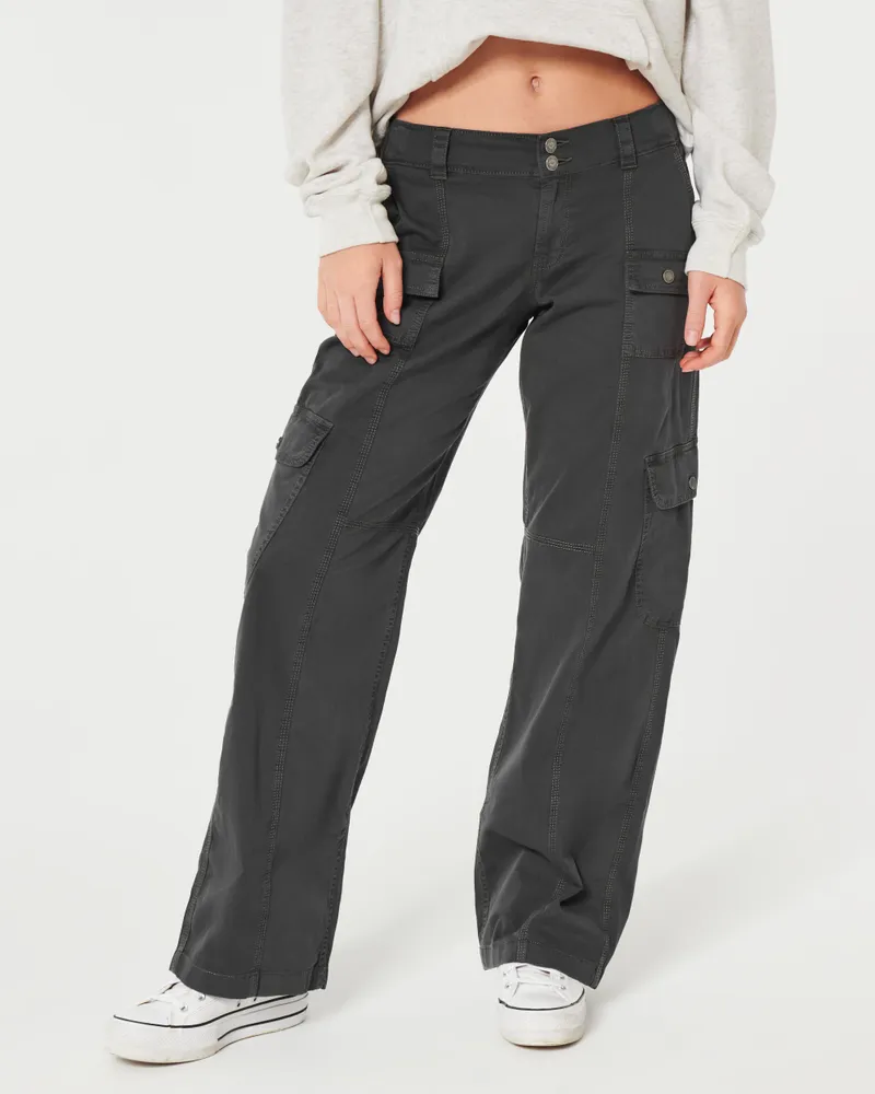 low rise cargo pants hollister