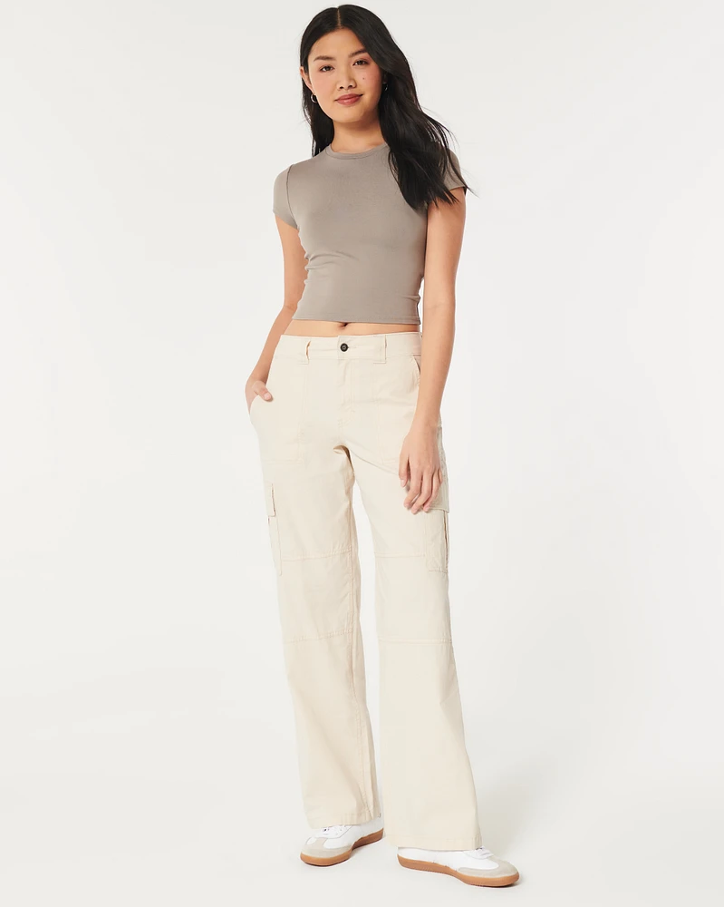 Take A Look About High Rise Poplin Baggy Cargo Pantsfeed