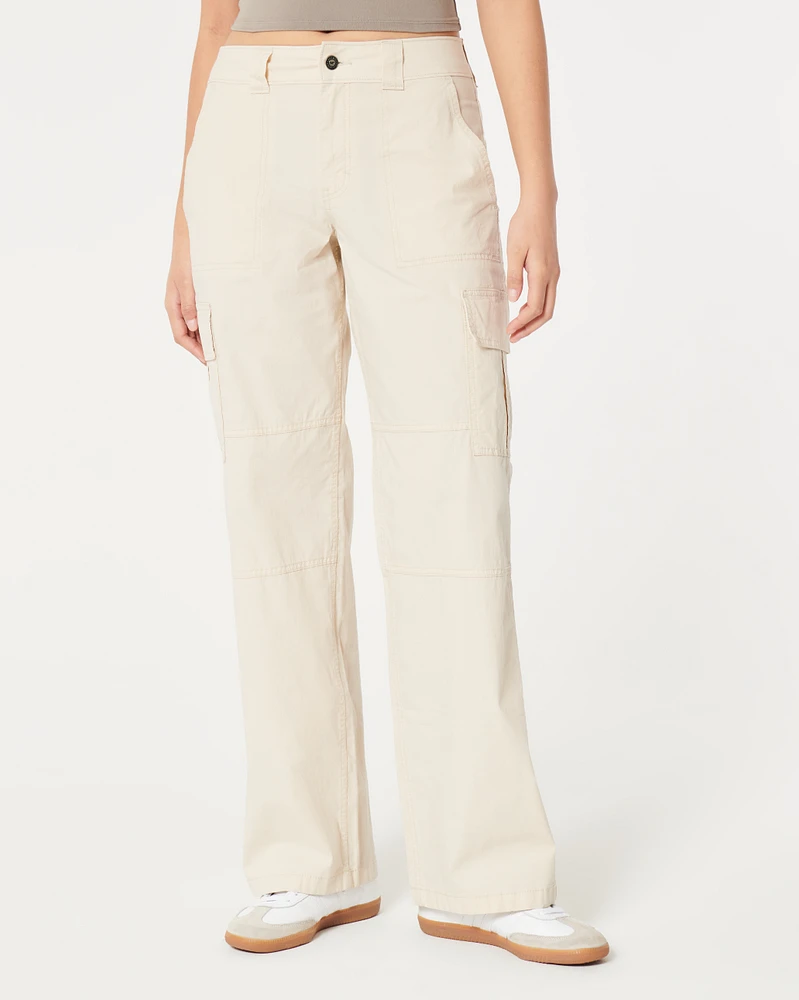 Take A Look About High Rise Poplin Baggy Cargo Pantsfeed
