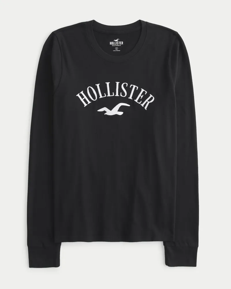 Hollister Long Sleeve Logo Graphic Tee CoolSprings Galleria