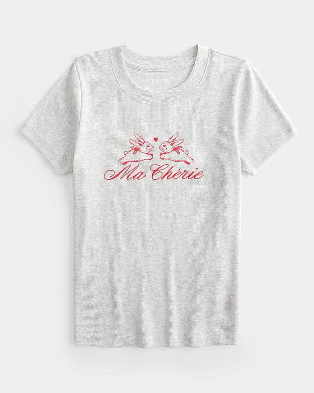 Hol Ribbed Longer-Length Ma Chérie Graphic Baby Tee at CoolSprings