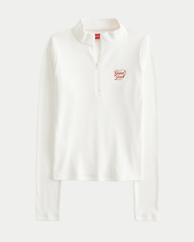 Hollister Boxy Ducati Graphic Half-Zip Sweatshirt at