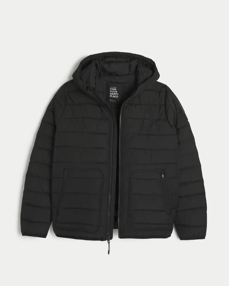 Hollister black lightweight padded jacket shop