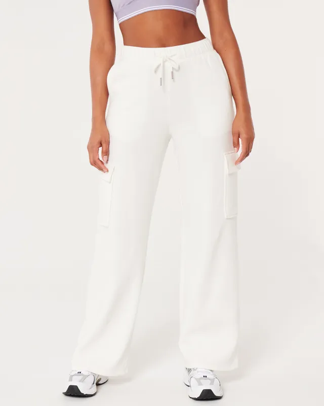 White hollister sweatpants cheap