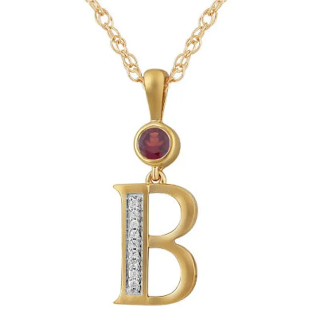 FINE JEWELRY B Womens Genuine Red Garnet 14K Gold Over Silver