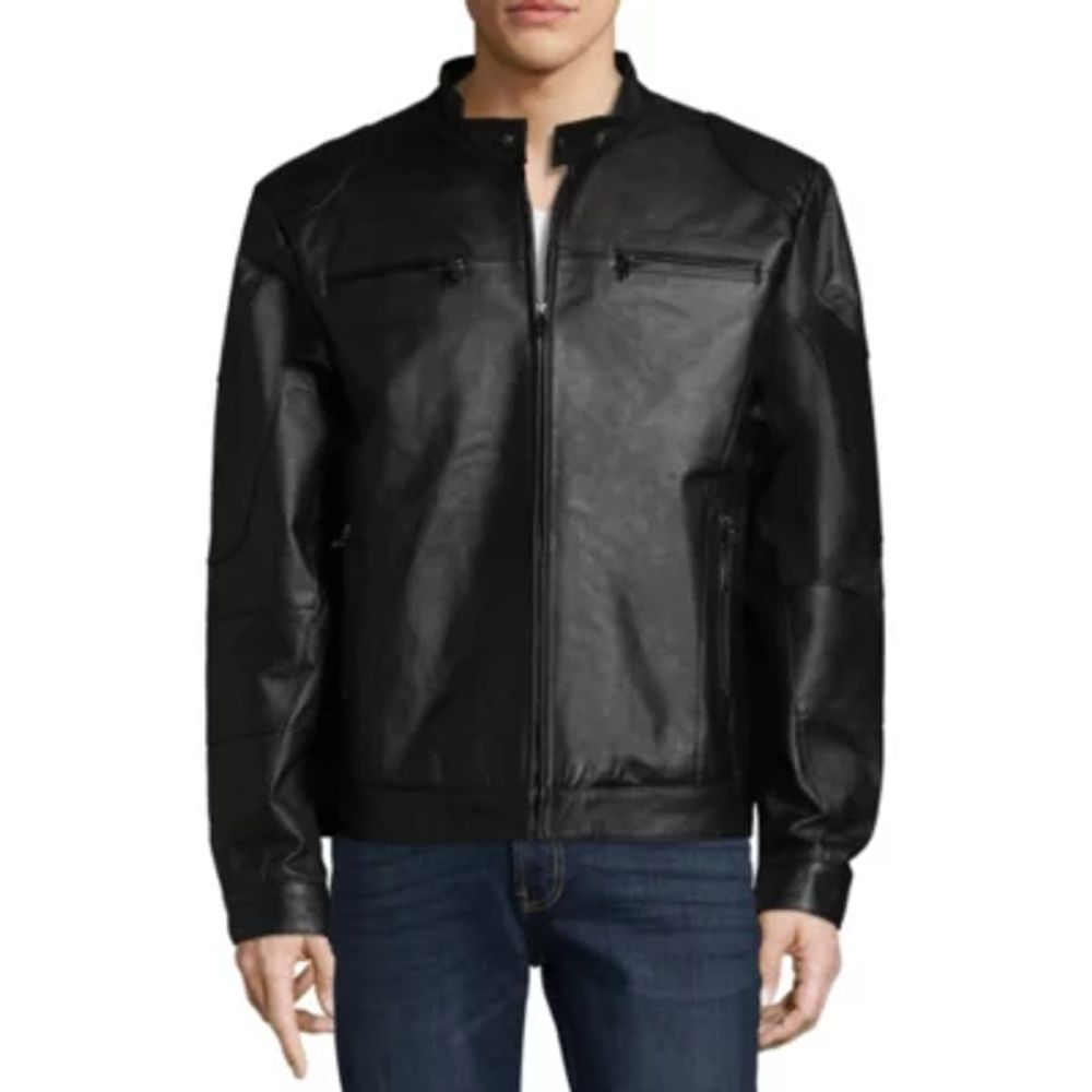 Jcpenney black leather on sale jacket