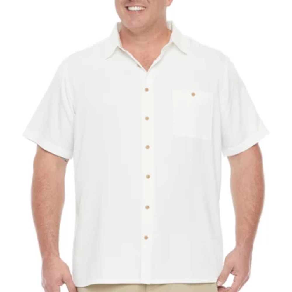 Big and tall short hot sale sleeve button down shirts