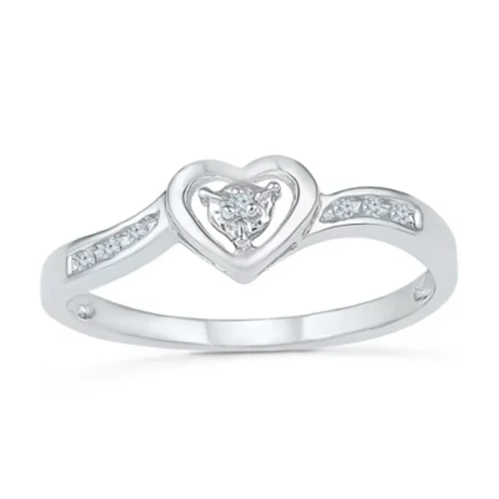 Diamond accent heart promise deals ring in 10k rose gold