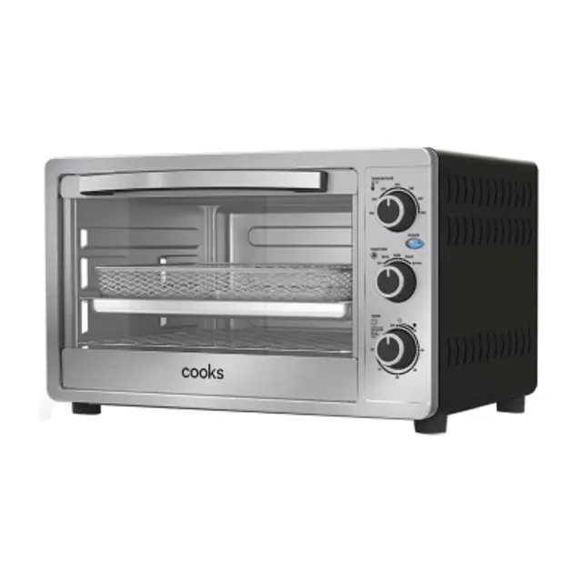 Cooks 6 Slice Brushed Stainless Steel Toaster Oven With Air Fry