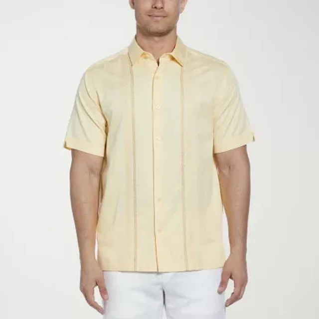 Cubavera Mens Regular Fit Short Sleeve Floral Button-Down Cubavera Mens Regular Fit Short Sleeve Floral Button-Down
