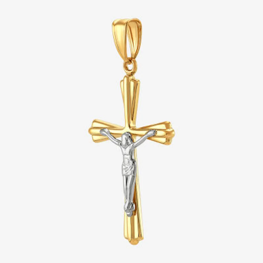 Two tone cross on sale pendant