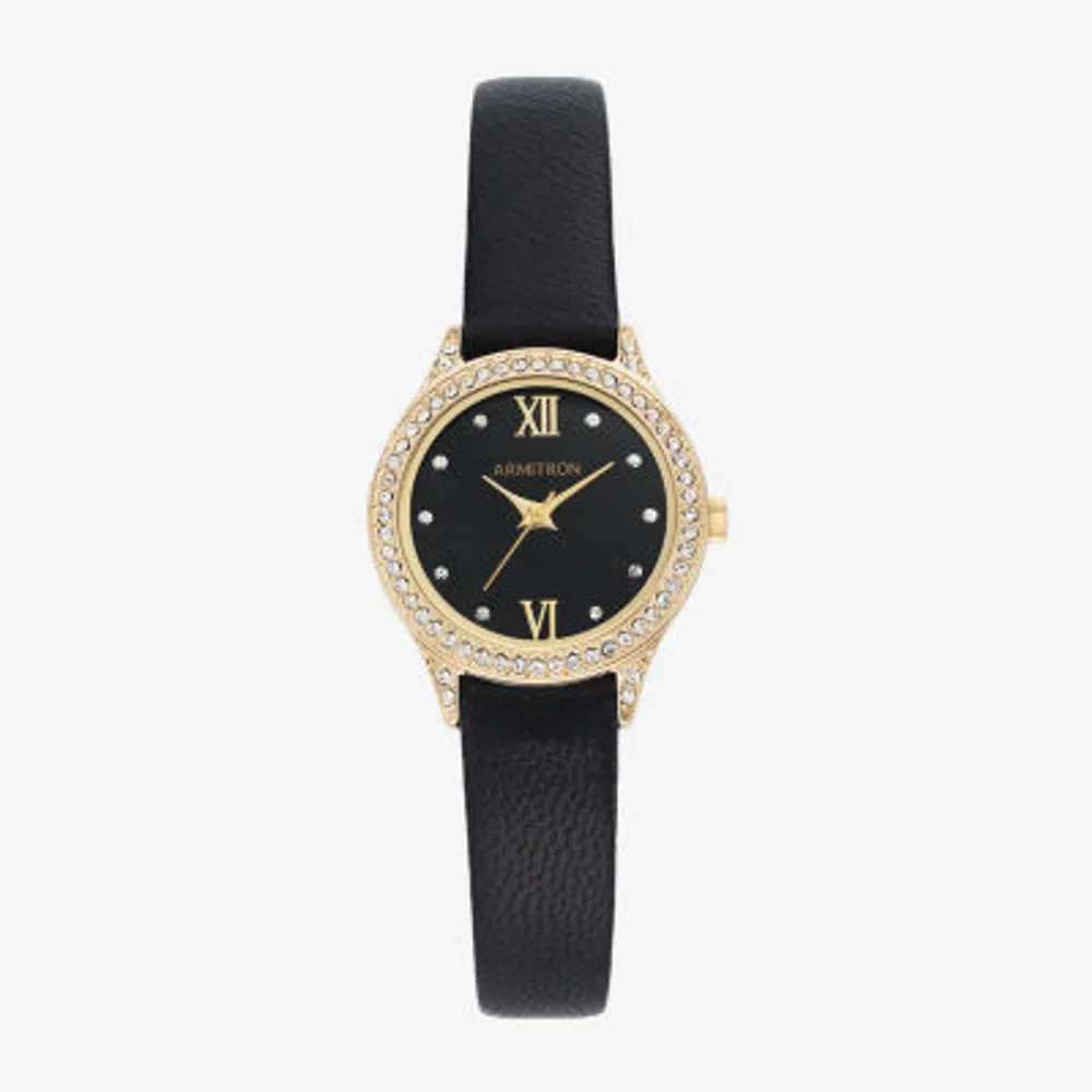 Armitron black store and gold watch