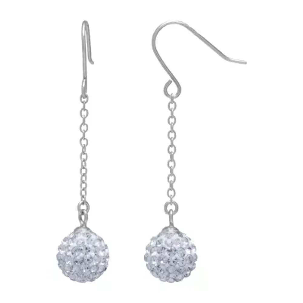 Crystal ball drop earrings sale