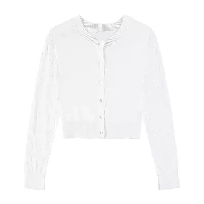 Splendid Sailor Stripe Round Neck Long Sleeve Cropped Cardigan at