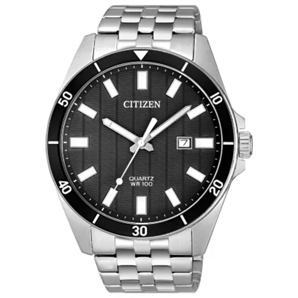 Citizen Quartz Mens Silver Tone Stainless Steel Bracelet Watch