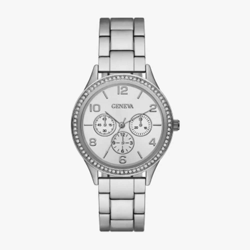 Geneva best sale silver watch