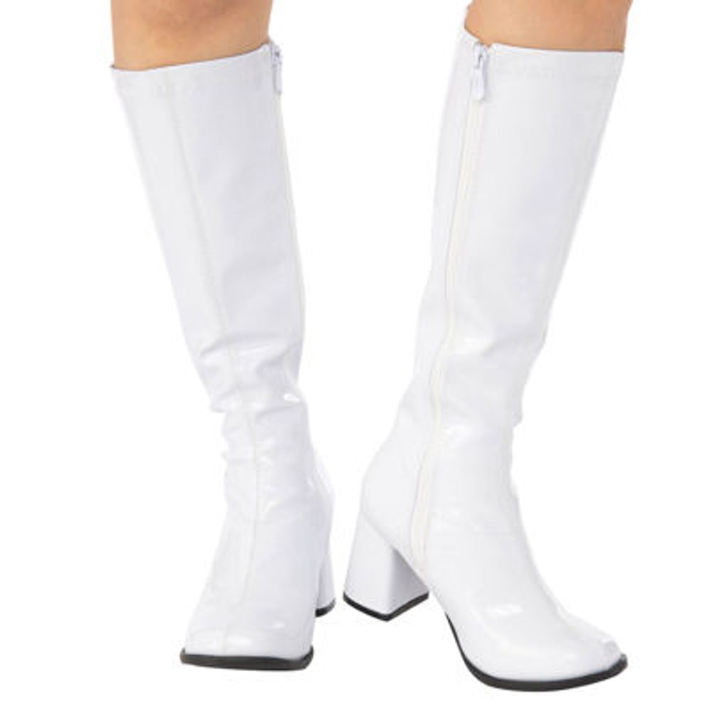 White knee high shop boots fancy dress