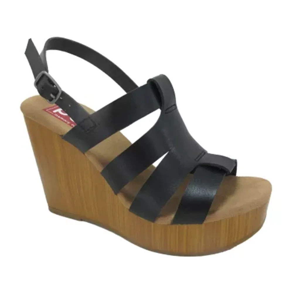 Pop Womens Monarch Wedge Sandals Plaza Las Americas