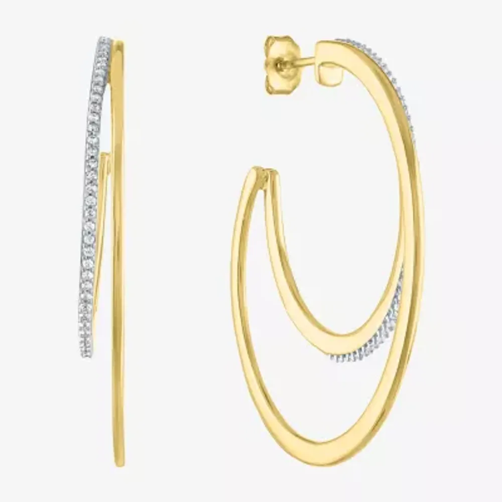 Jcpenney white gold hoop on sale earrings