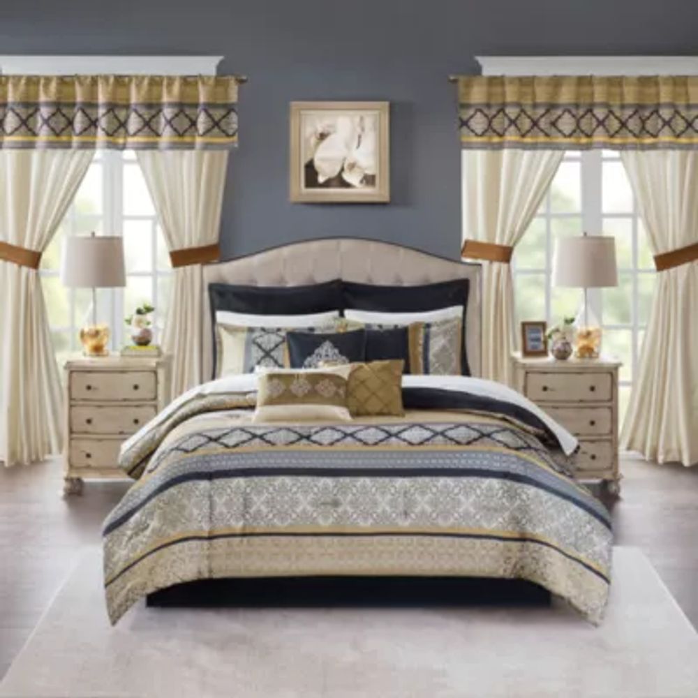 Madison Park Essentials Harriet 24-Pc Complete Bedding Set with