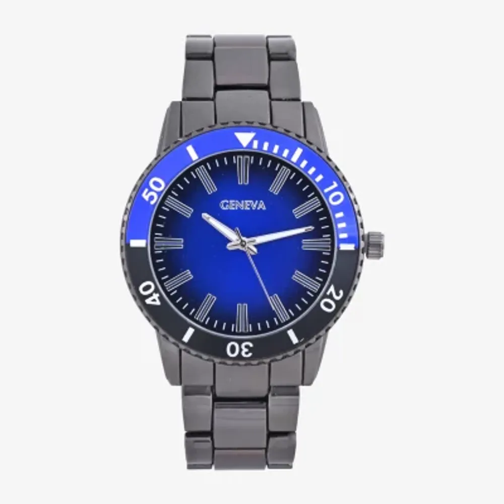 Geneva black best sale and blue watch