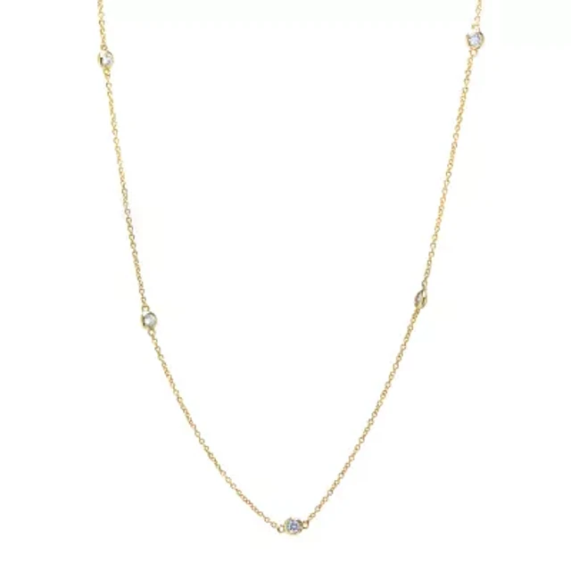 Silver Reflections Cubic Zirconia 24K Gold Over Brass 18 Silver Reflections Cubic Zirconia 24K Gold Over Brass 18