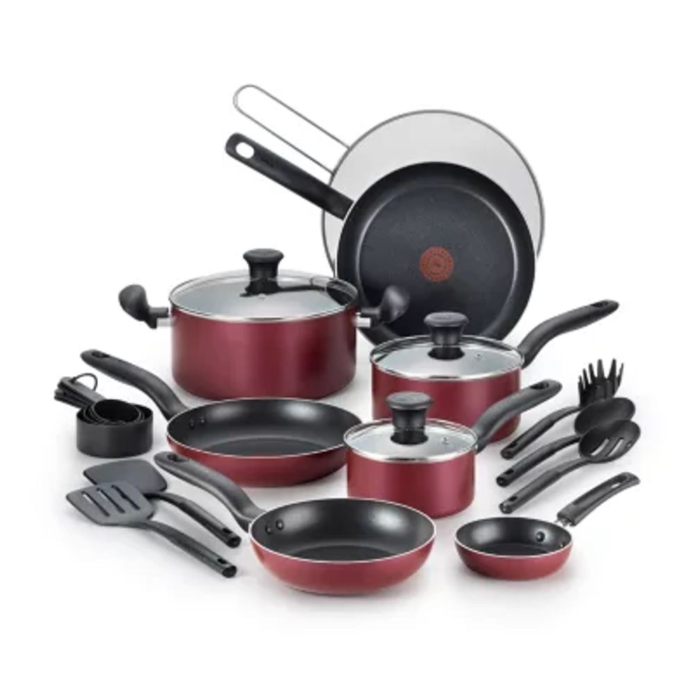 T-Fal 20-Pc. Aluminum Non-Stick Cookware Set | Green Tree Mall