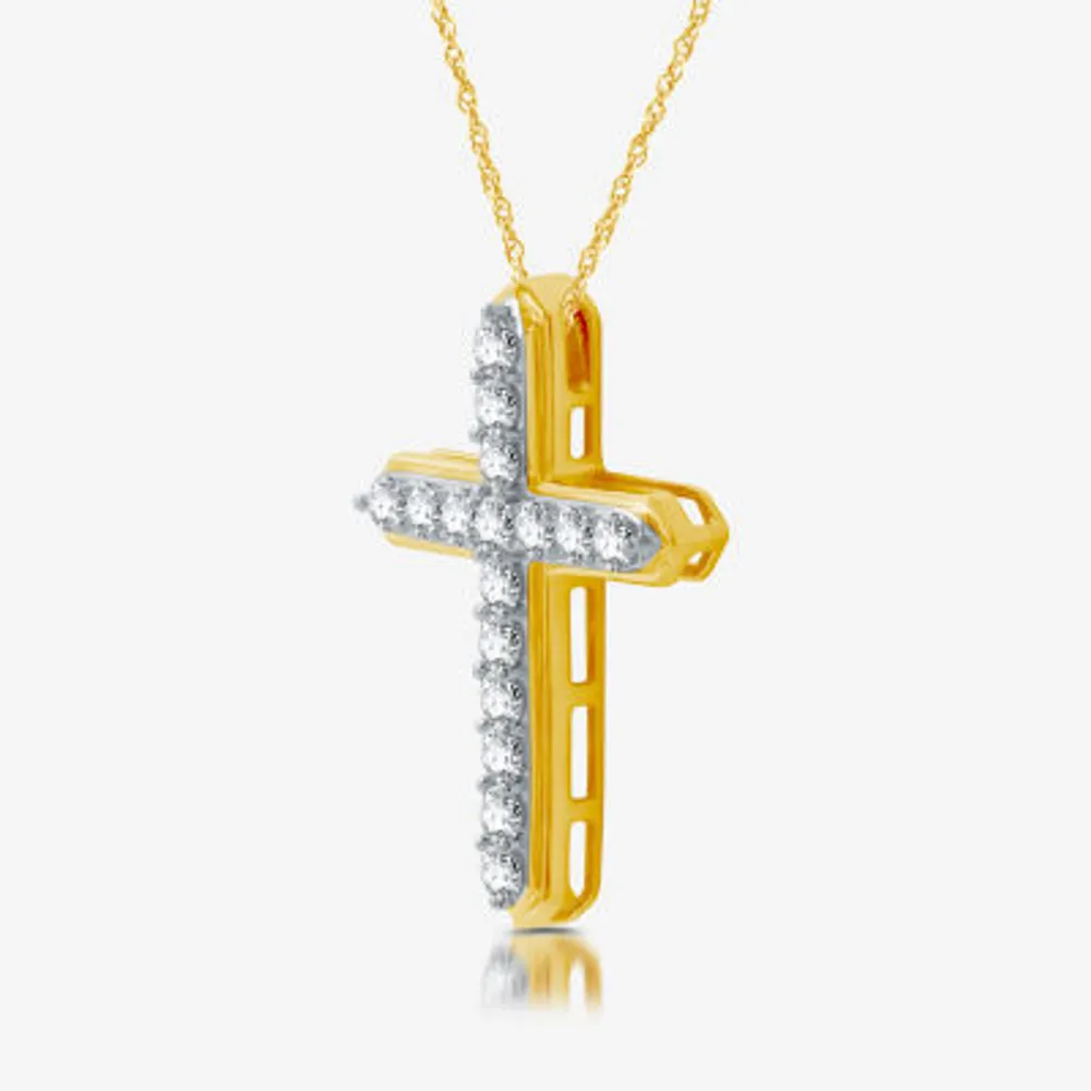 Jcpenney silver cross on sale necklace