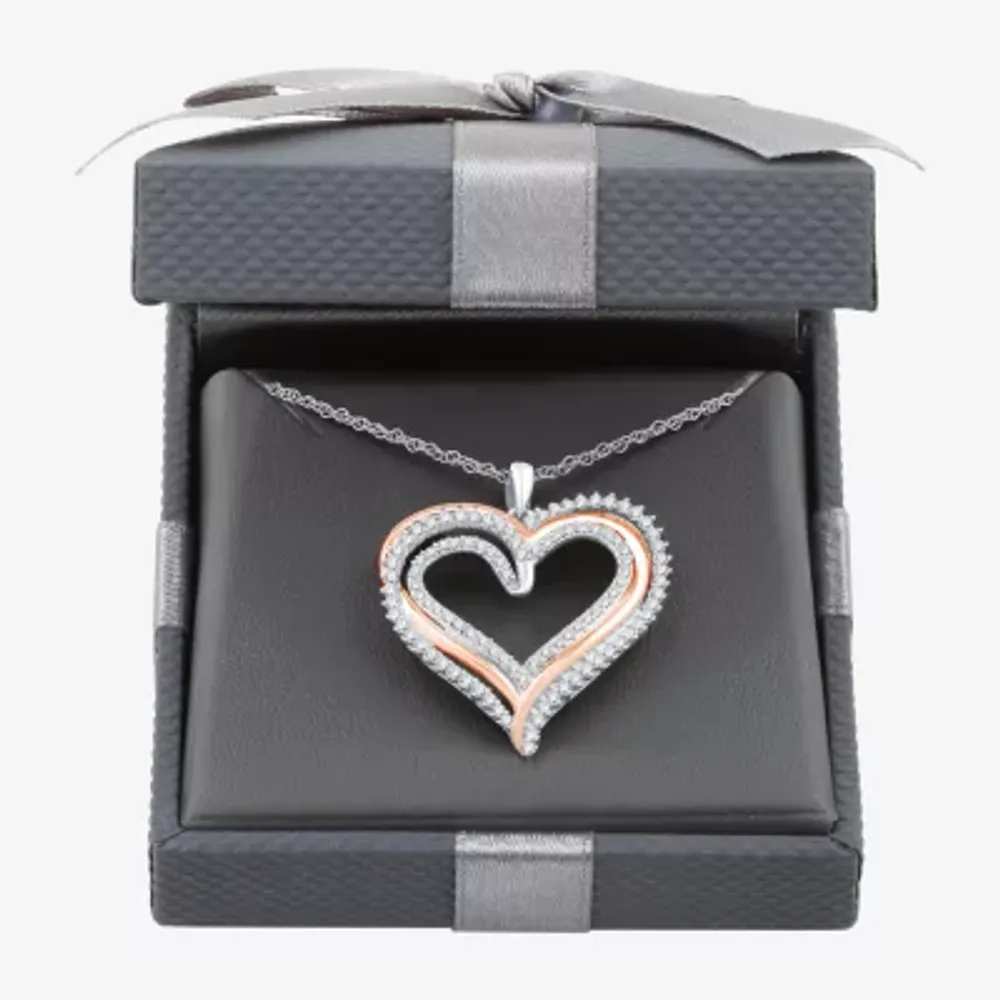 Jcpenney rose gold heart on sale necklace