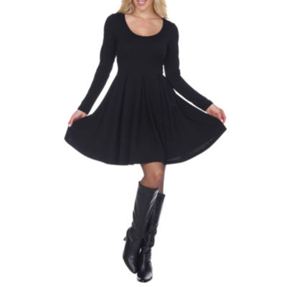 Long sleeve black dress on sale jcpenney