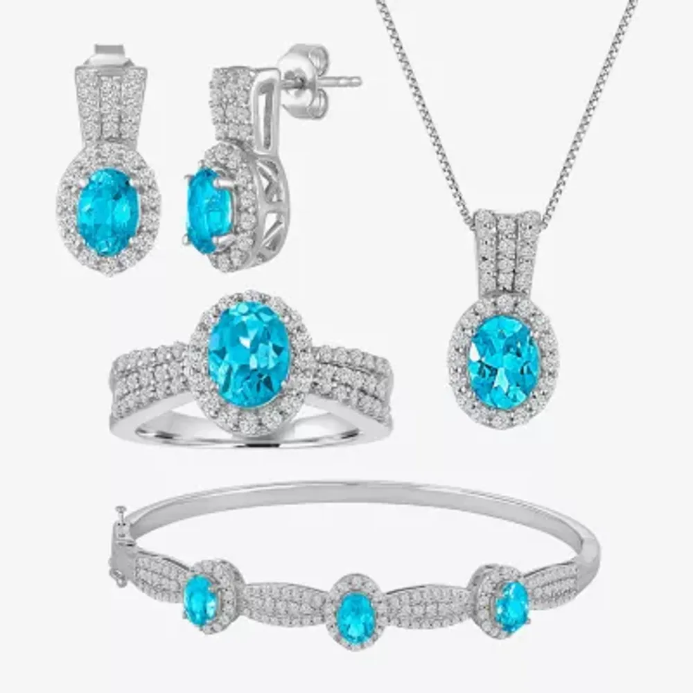 Jcpenney blue deals topaz earrings