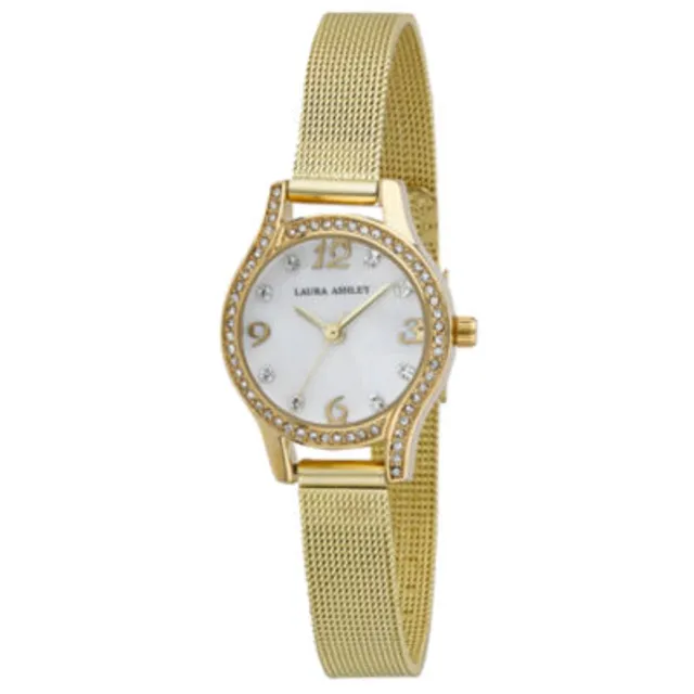 Laura ashley rose gold mesh clearance watch