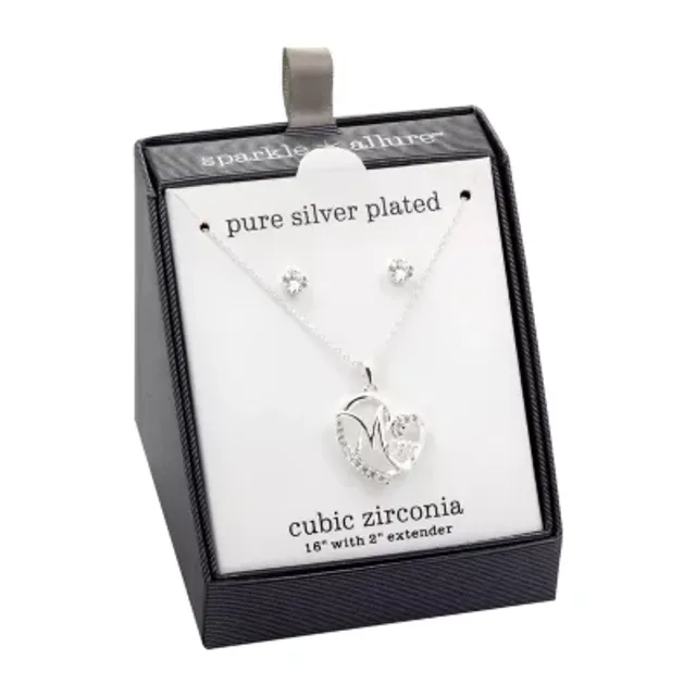 Sparkle allure cubic zirconia necklace outlet and earring set