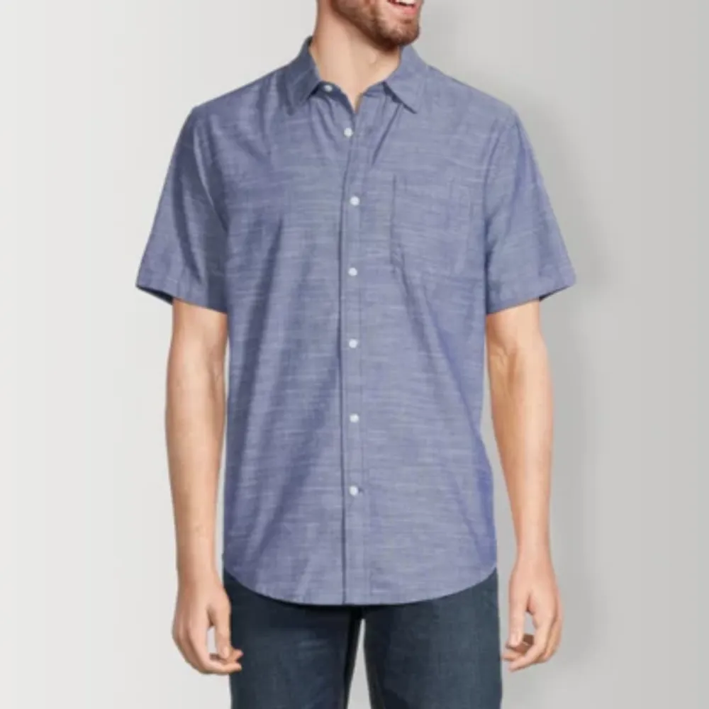 Jcpenney mens short clearance sleeve button down shirts