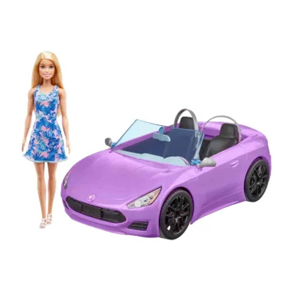 Barbie convertible car on sale & doll playset