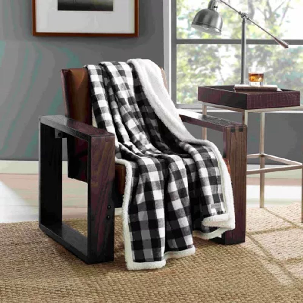 Eddie bauer mountain sales plaid sherpa blanket