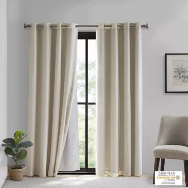 Sunsmart Rami Energy Saving 100% Blackout Grommet Top Single Curtain ...