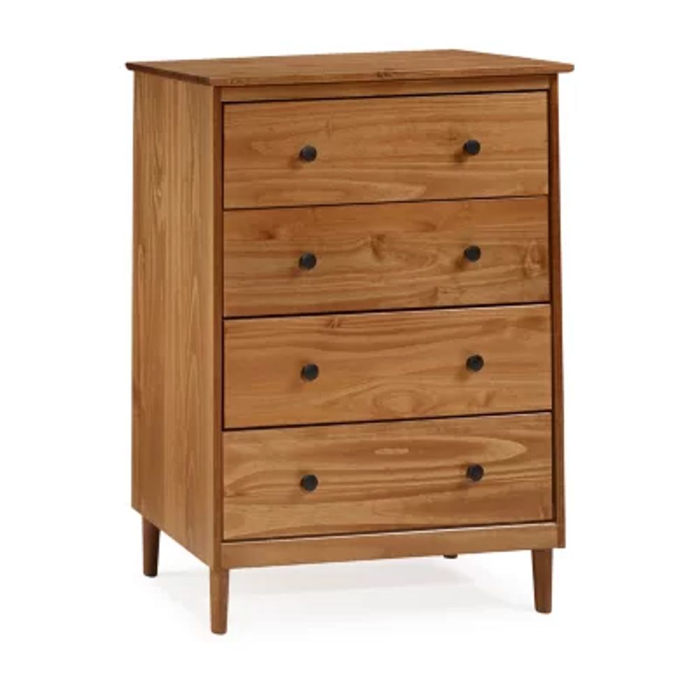 WALKER EDISON Modern 4 Drawer Simple Wood Dresser Hamilton Place