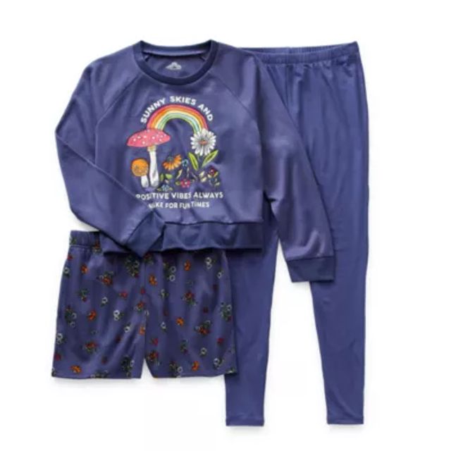 Thereabouts Super Soft Little Big Girls 3 pc. Pajama Set