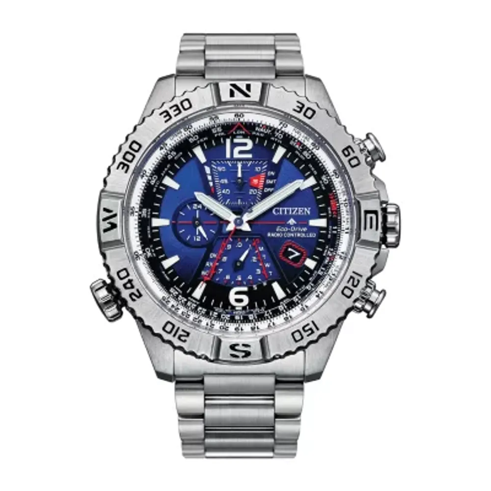 Citizen Promaster Navihawk Mens Atomic Time Silver Tone Stainless