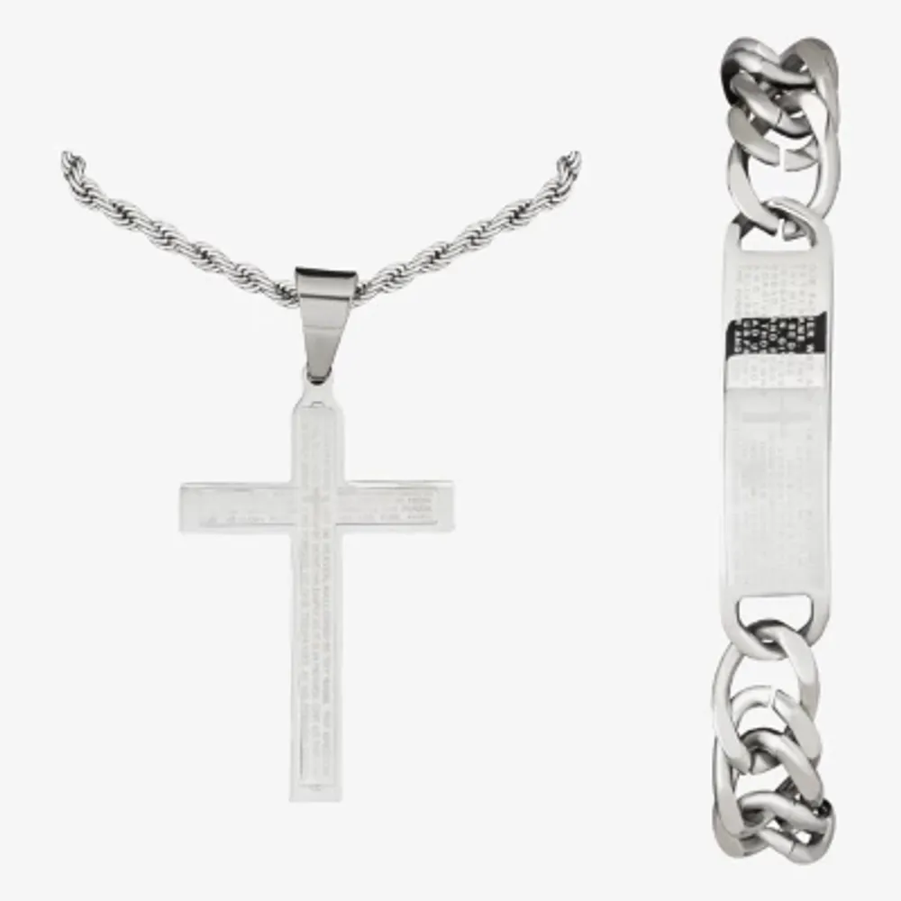 Cross necklace and on sale bracelet set